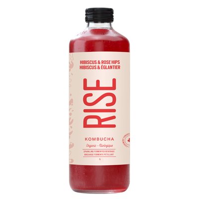 Rise Kombucha Organic Hibiscus Rosehips 1L