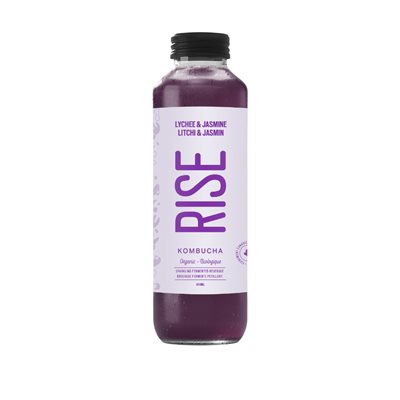 Rise Kombucha Organic Litchi and Jasmine 414ml