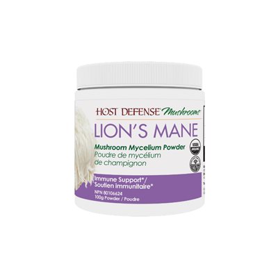 Host Defense Lions Mane Mushroom Mycelium Powder 100g