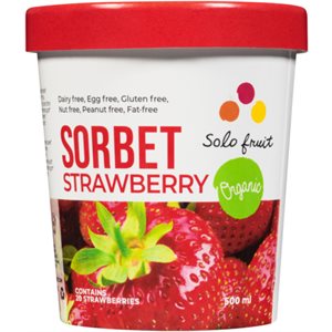 Solo Fruit Organic Sorbet Strawberry 500 ml