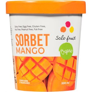 Solo Fruit Sorbet Mango Organic 500 ml 500 ml