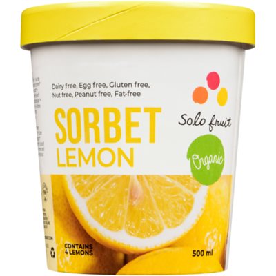 Solo Fruit Sorbet Citron Bio 500 ml