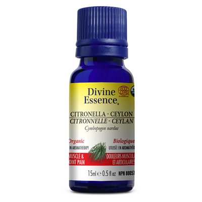 Divine Essence Citronnelle - Ceylan Huile Essentielle Biologique 15ml