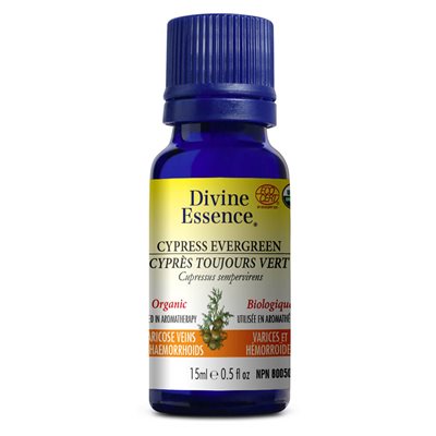 Divine Essence Cyprès Toujours Vert Huile Essentielle Biologique 15ml