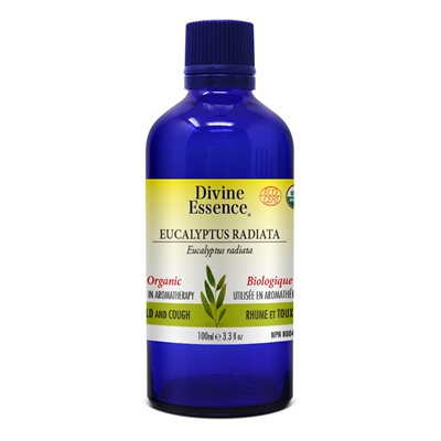Divine Essence Eucalyptus Radiata Organic Essential Oil 100ml