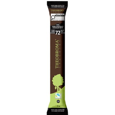 Theobroma Chocolat Noir Équitable 72 % – Pur Cacao 35g