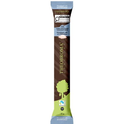 Theobroma Chocolat Noir Équitable 72 % – Sel De L’Himalaya 35g