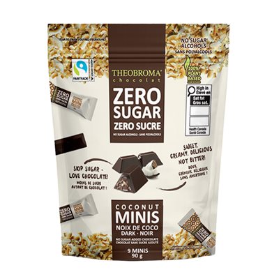 Theobroma Chocolat Noir Équitable Sans Sucre Ajouté – Noix De Coco 90g