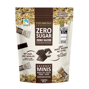 Theobroma Chocolat Noir Équitable Sans Sucre Ajouté – Noix De Coco 90g