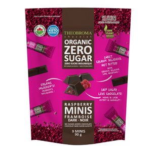 Theobroma Organic Zero Sugar Chocolate and Raspberry Mini Batons 90g