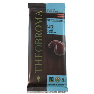 Theobroma Organic 38 % Creamy Milk Chocolate 80 g