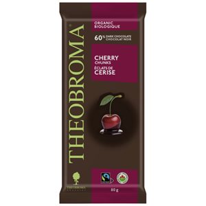 Theobroma Organic 60% Dark Chocolate Cherry Chunks 80g