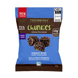 Theobroma Chocolat Noir Équitable 72 % Chunkies 37g
