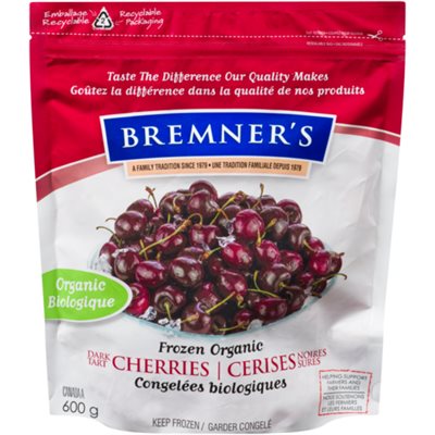 Bremner's Frozen Organic Dark Tart Cherries 600 g