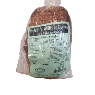 FOURNIL ANCESTRAL ORGANIC SPELT MILLET AND QUINOA BREAD 550GR