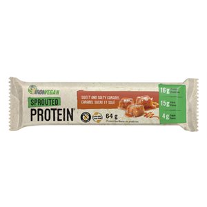 Iron Vegan Protein Bar Sprouted Caramel sweet salty