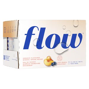 Flow eau infusée aux myrtilles et aux pêches biologiques 12x500ml