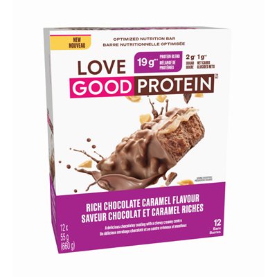 Love Good Foods Chocolate Caramel Protein Bar 12pk