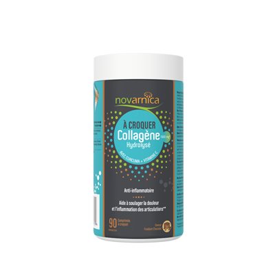 Novarnica Collagène croquable anti-inflamatoire Saveur de fondant chocolat 90un Novarnica Collagène croquable anti-inflamatoire Saveur de fondant chocolat 90un