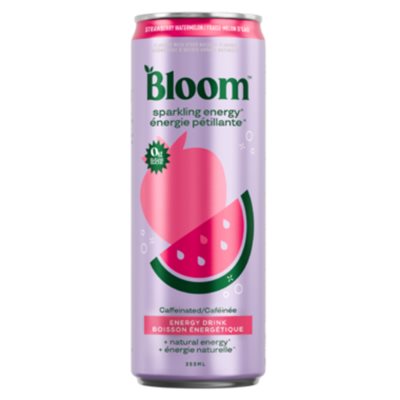 Bloom Boisson Énergisante Pétillante Fraise-Pastèque 355 Ml