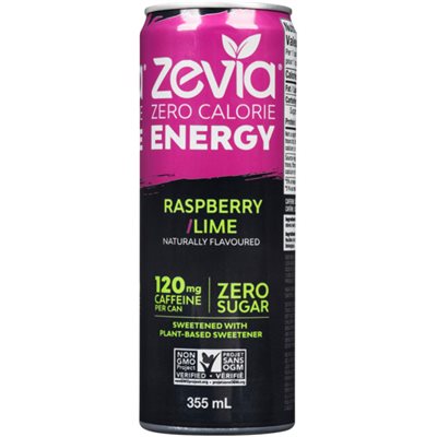 Zevia énergie Zéro Calorie Framboise / Lime 355 ml