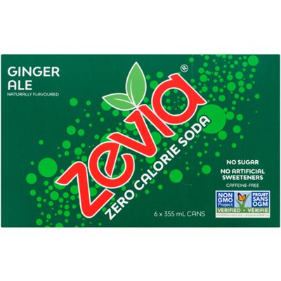 Zevia Soda Zéro Calorie Soda Gingembre 6 Canettes x 355 ml