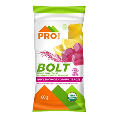 Pro Bar BOLT Bouchées énergetiques Bio. Limonade Rose