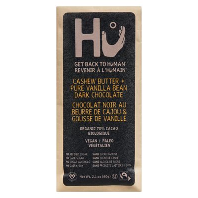 Hu Chocolat Noir Biologiqe Au Beurre De Cajou + Gousse De Vanille 60Gr 