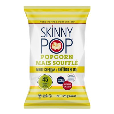 Skinny Pop Mais Soufflé Saveur de Cheddar Blanc 125 g