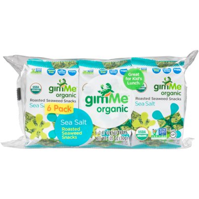 Gimme Organic Croustilles d'Algues Grillées et Sel de Mer Biologiques 6 x 5 g (30 g)