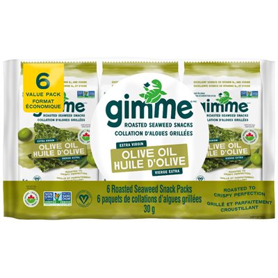 GimMe Biologique Algues Grillées de Premiére Qualité Huile d'Olive Extra Vierge 6 Paquets x 5 g (30 g) GimMe Biologique Algues Grillées de Premiére Qualité Huile d'Olive Extra Vierge 6 Paquets x 5 g (30 g)