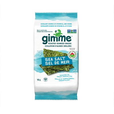 Gimme Biologique Croustilles d'Algues Grillées Sel de Mer 10 g