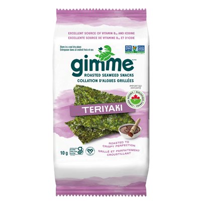 Gimme Biologique Croustilles d'Algues Grillées Teriyaki 10 g