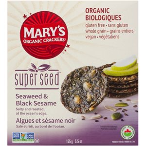 Mary's Organic Crackers Super Seed Seaweed & Black Sesame Crackers 155 g 