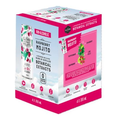 Clever Mocktail Mojito Framboise Zero Sucre Paquet De 4 Clever Mocktail Mojito Framboise Zero Sucre Paquet De 4