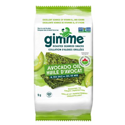 gimMe Biologique Algues Grillées de Premiére Qualité Sel de Mer et Huile d'Avocat 9 g