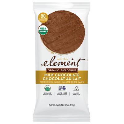 ELEMENT MILK CHOCOLATE TOPPED RICE CAKE 100g