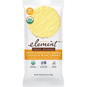 ELEMENT WHITE CHOCOLATE ORANGE TOPPED RICE CAKE 100g