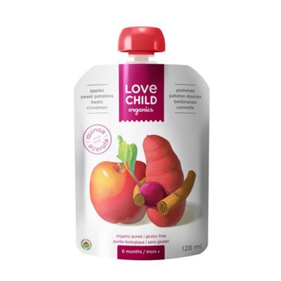 Love Child Organics Apples Sweet Potatoes Beets Cinnamon Organic Puree 6 Months + 128 ml 