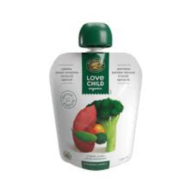 Love Child Organics Organic Puree Apples, Sweet Potatoes, Broccoli, Spinach 6 Months+ 128 ml 