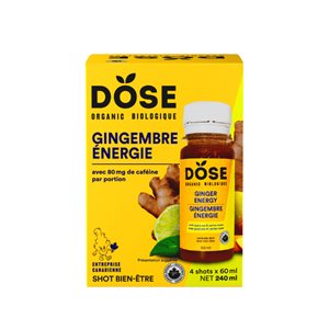Dose Shot énergie Gingembre Lime Guayusa 4X60Ml