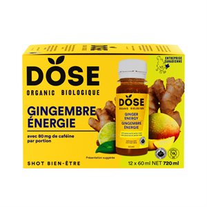 Dose Shot énergie Gingembre Lime Guayusa 12X60Ml