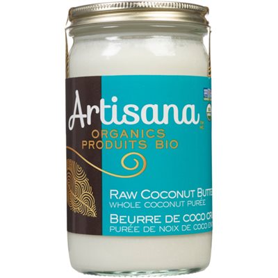 Artisana Produits Bio Beurre de Coco Cru Purée de Noix de Coco Entiére 397 g