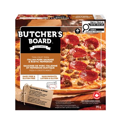 Butcher's Board Pizza Rustique À La Saucisse De Porc Italienne Et Aux Poivrons 393G