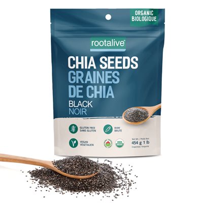 Rootalive Graines de chia noires biologiques 454g