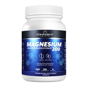 CONFIDENT HEALTH MAGNÉSIUM BISGLYCINATE-200MG 120 CAPS 