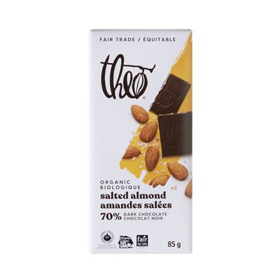 Theo 70% Dark Chocolate Salted Almond 85 g 85g