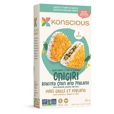 KONSCIOUS FOODS PLANT-BASED ONIGIRI ROASTED CORN 204G  