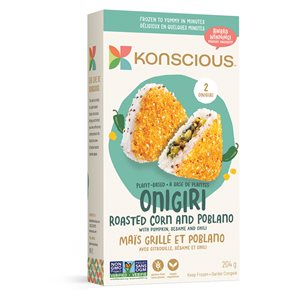 KONSCIOUS FOODS MAÏS GRILLÉ ONIGIRI À BASE DE PLANTES 204G  