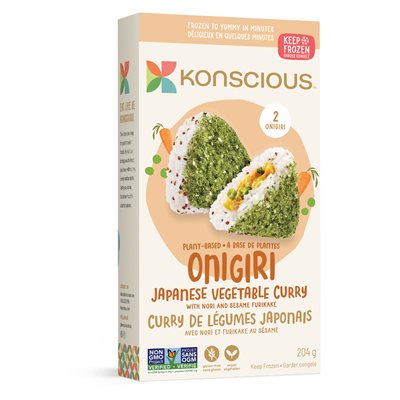 KONSCIOUS FOODS ONIGIRI AU CURRY VÉGÉTAL JAPONAIS À BASE DE PLANTES 204G  